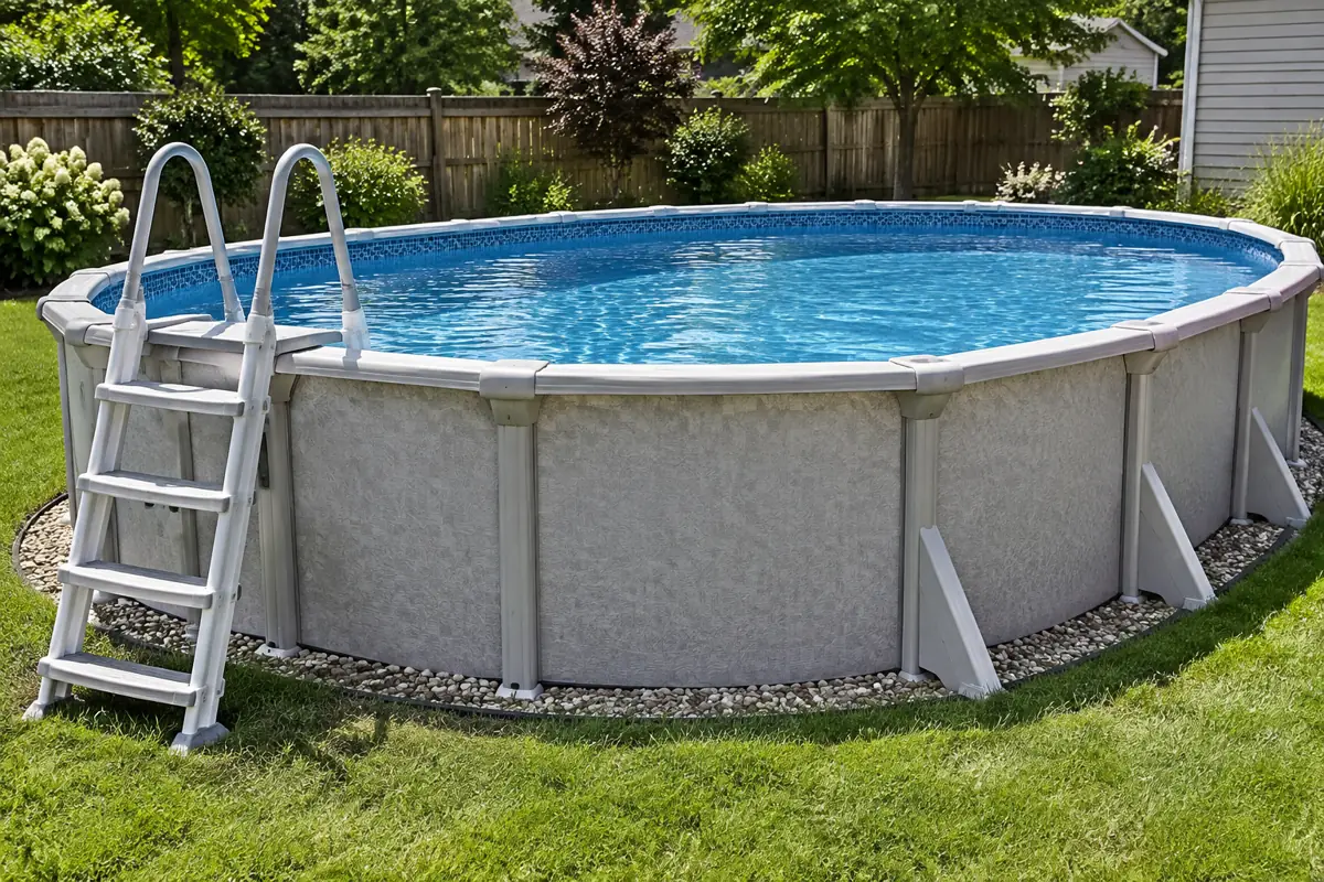 Oval pools need side supports that round pools do not, one reason Angi prices a 21 x 41 ft oval kit at up to $4,900.