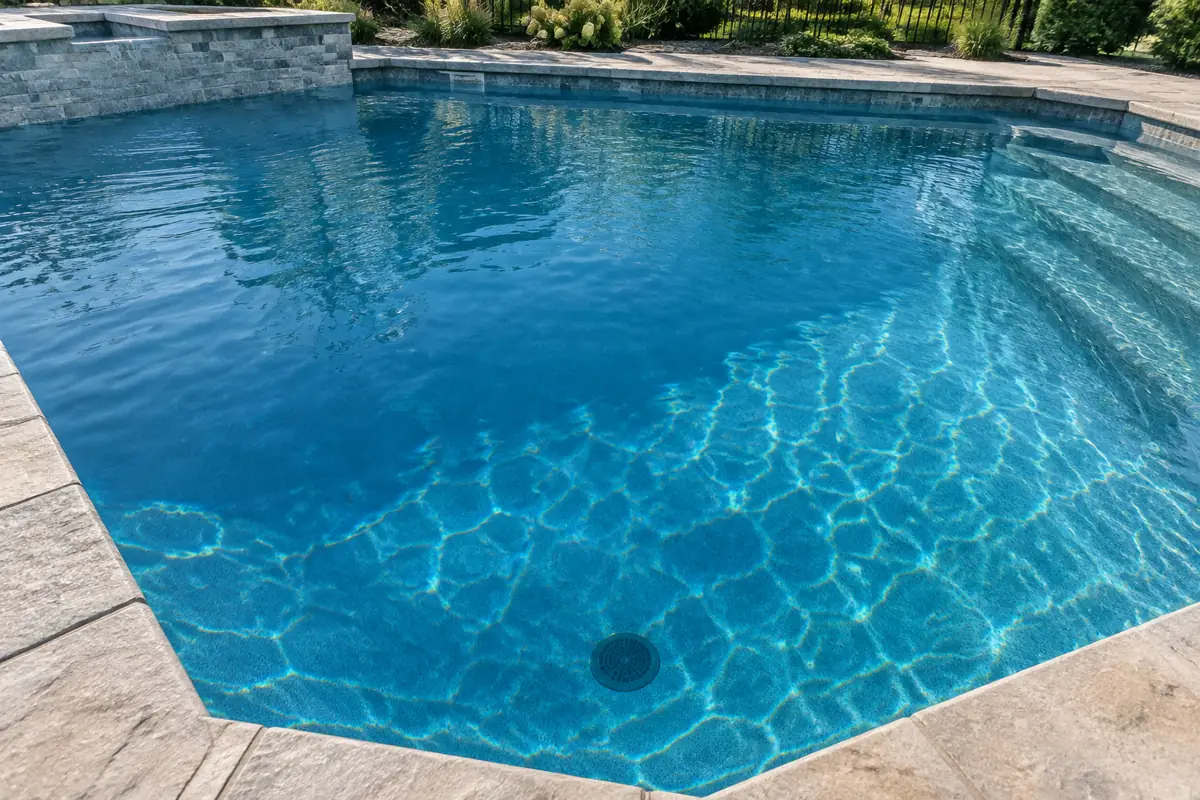 The simplest clarity test: from the deck, can you see the main drain at the deep end?