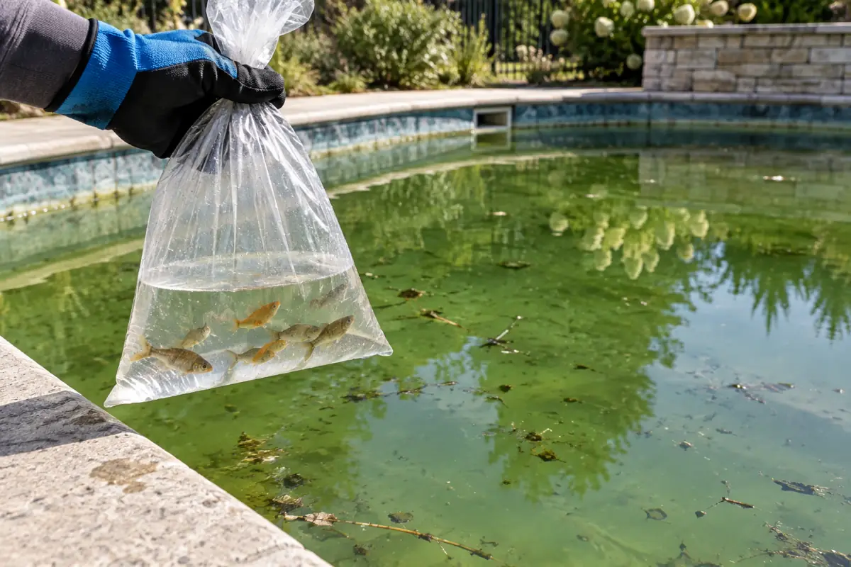 Vector control technicians stock mosquitofish in neglected pools as a stopgap.