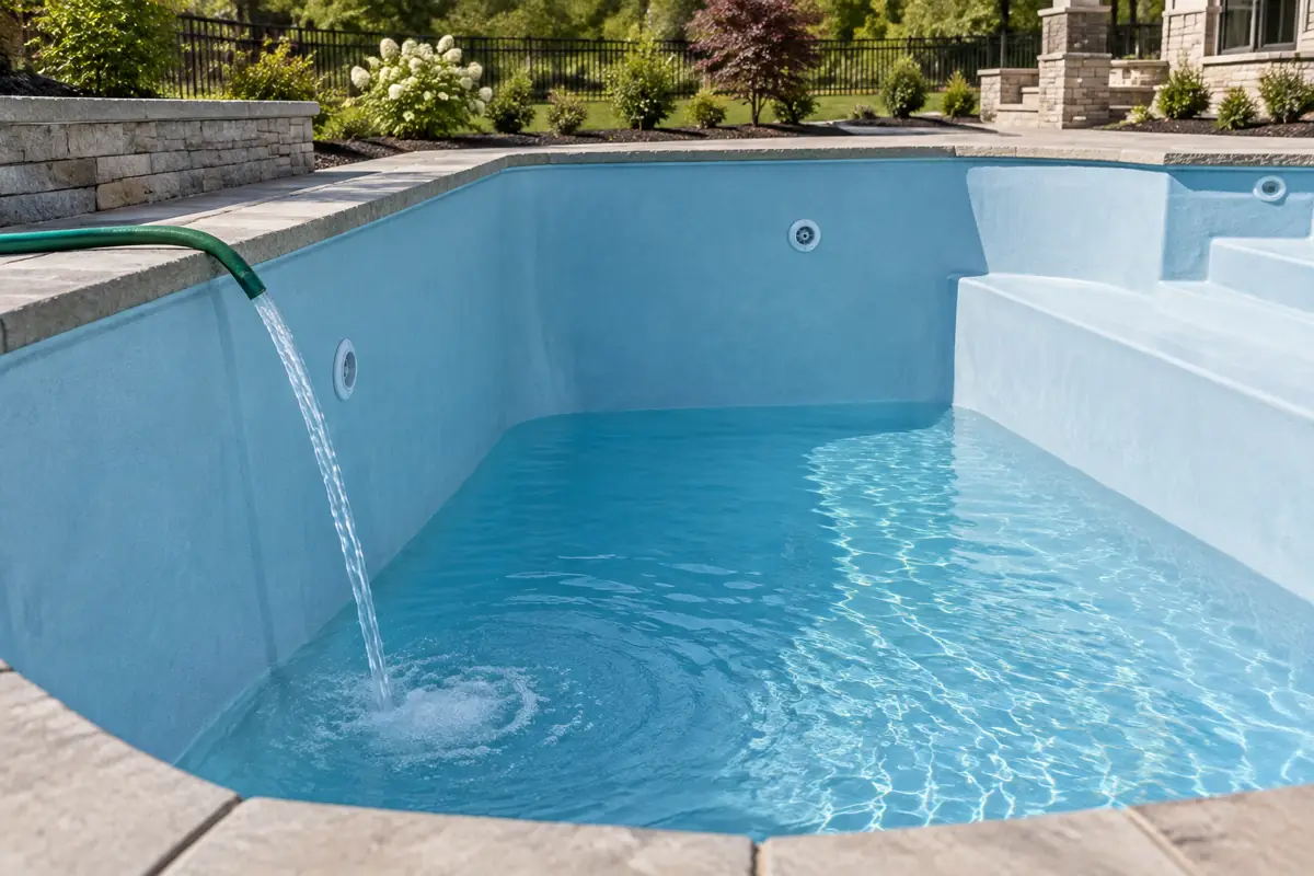 Dallas sets sewer charges from winter water use, so a pool filled from April to November adds no sewer charge.