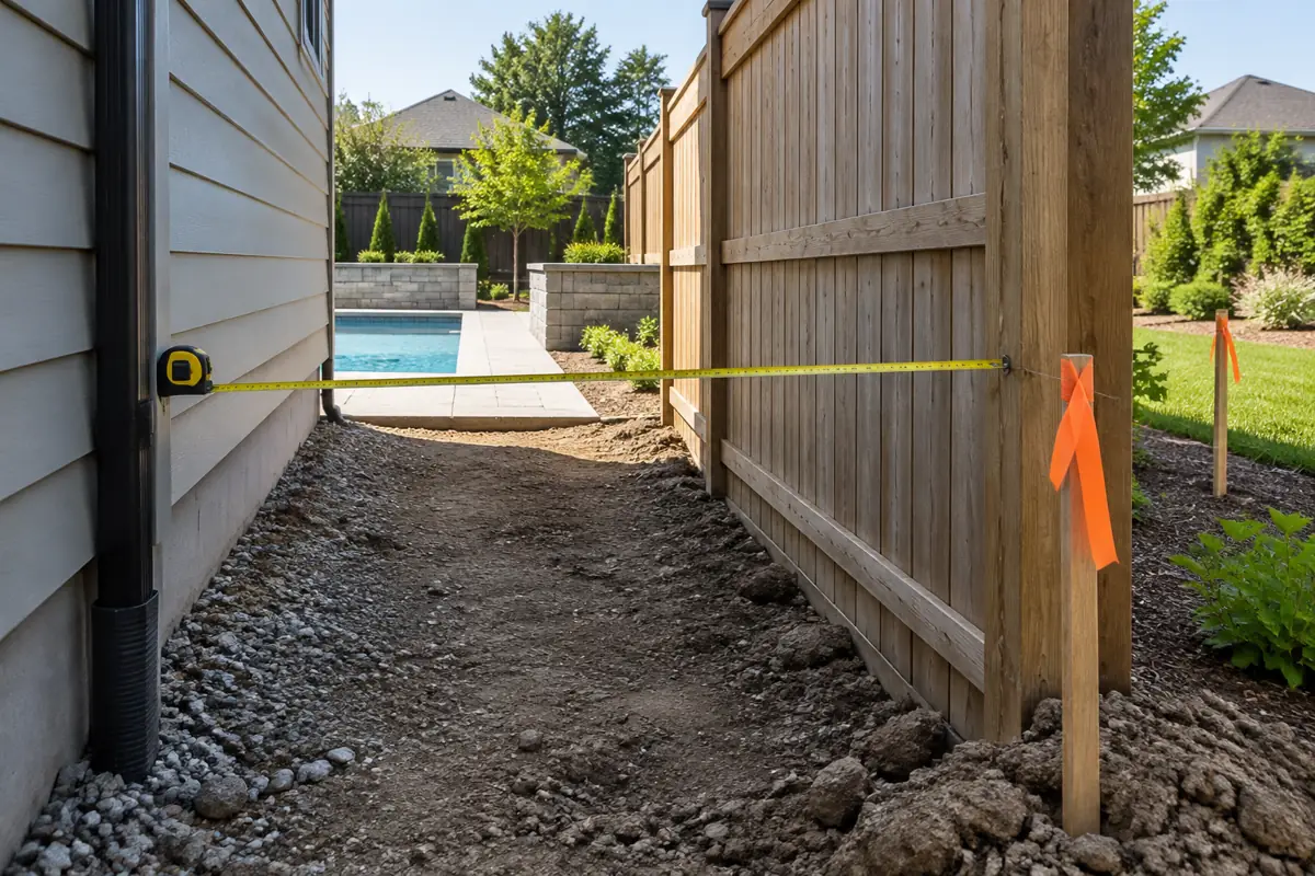 Measure access routes and setbacks before the design is drawn; plan reviewers check distances to property lines.