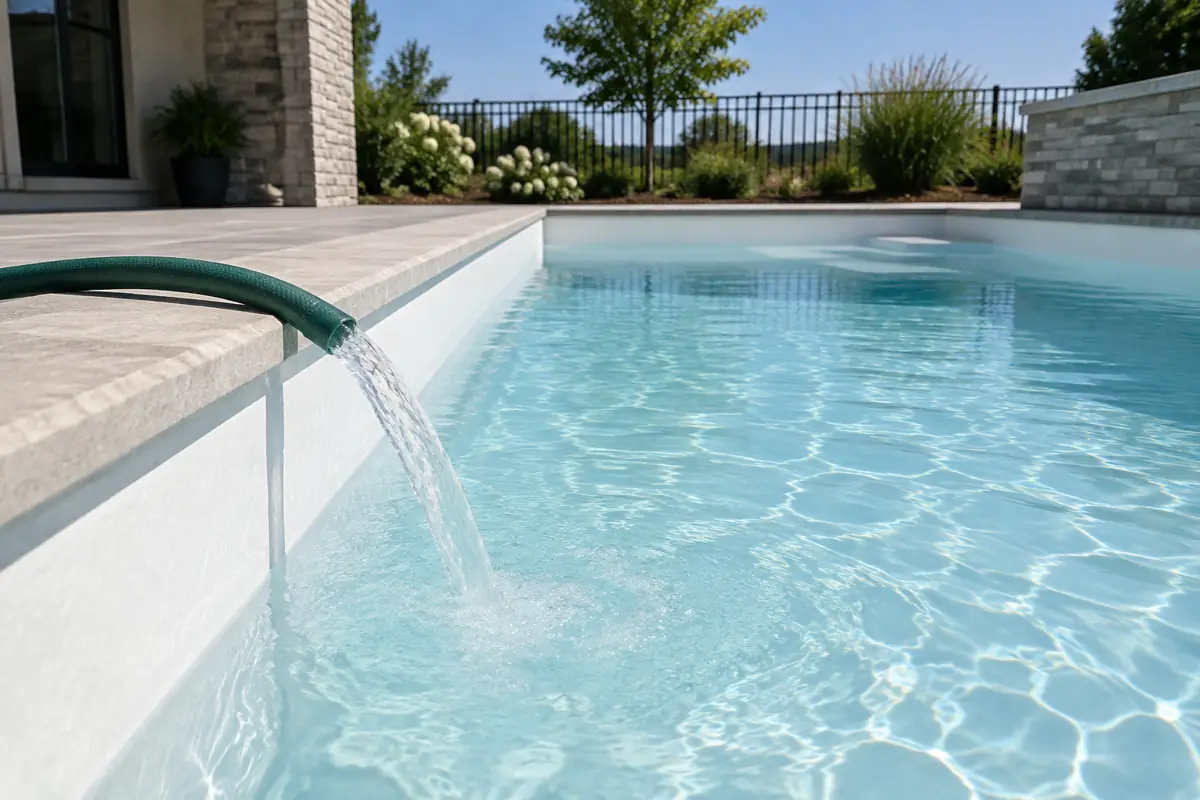 Refilling after resurfacing: a garden hose takes 12 to 36 hours, per HomeGuide.