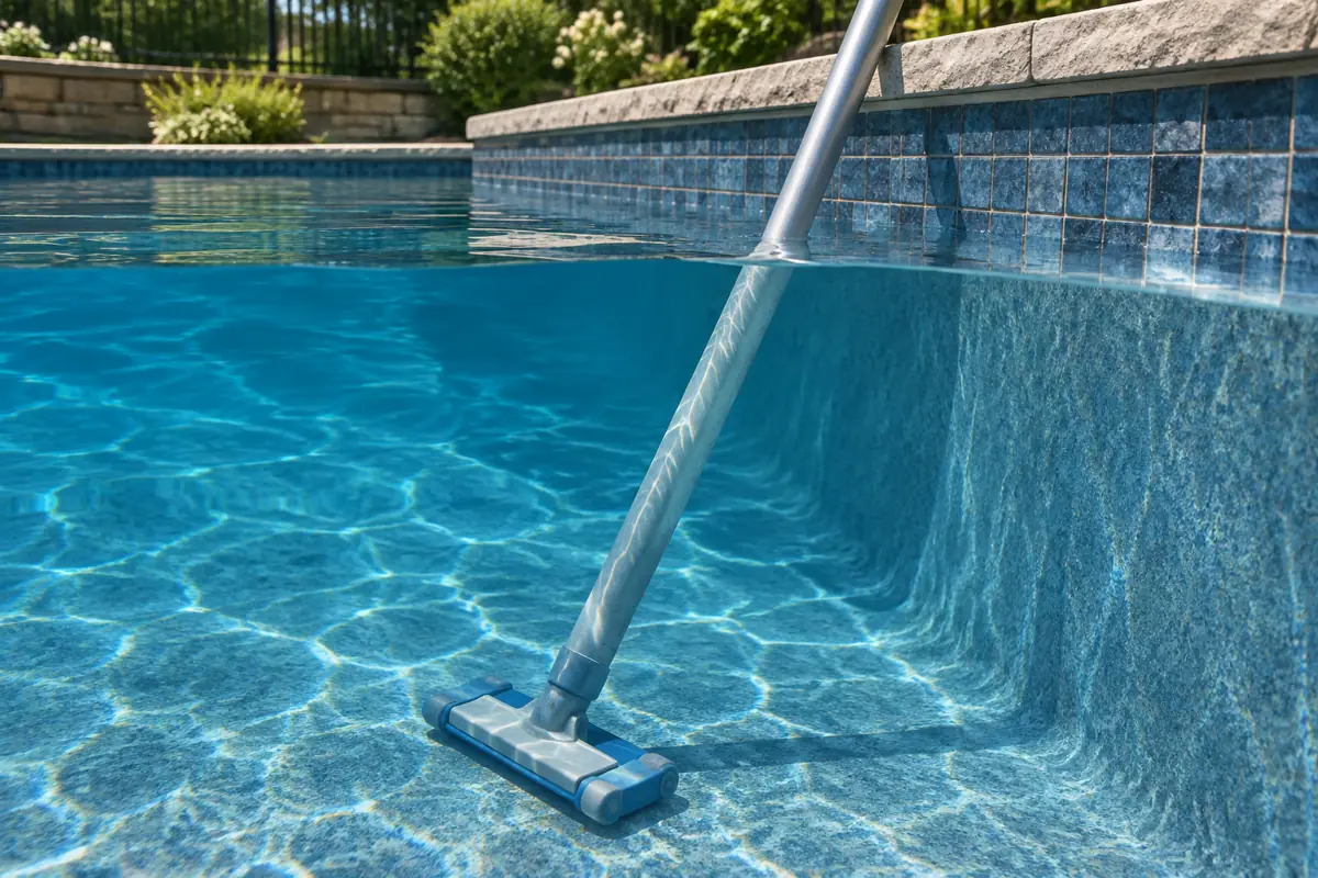 Depth readings at the shallow end and the deepest point set the average depth.