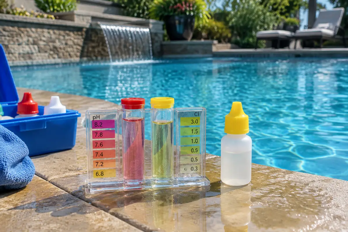 CDC suggests swimmers check chlorine or bromine and pH with test strips before using a pool or hot tub.