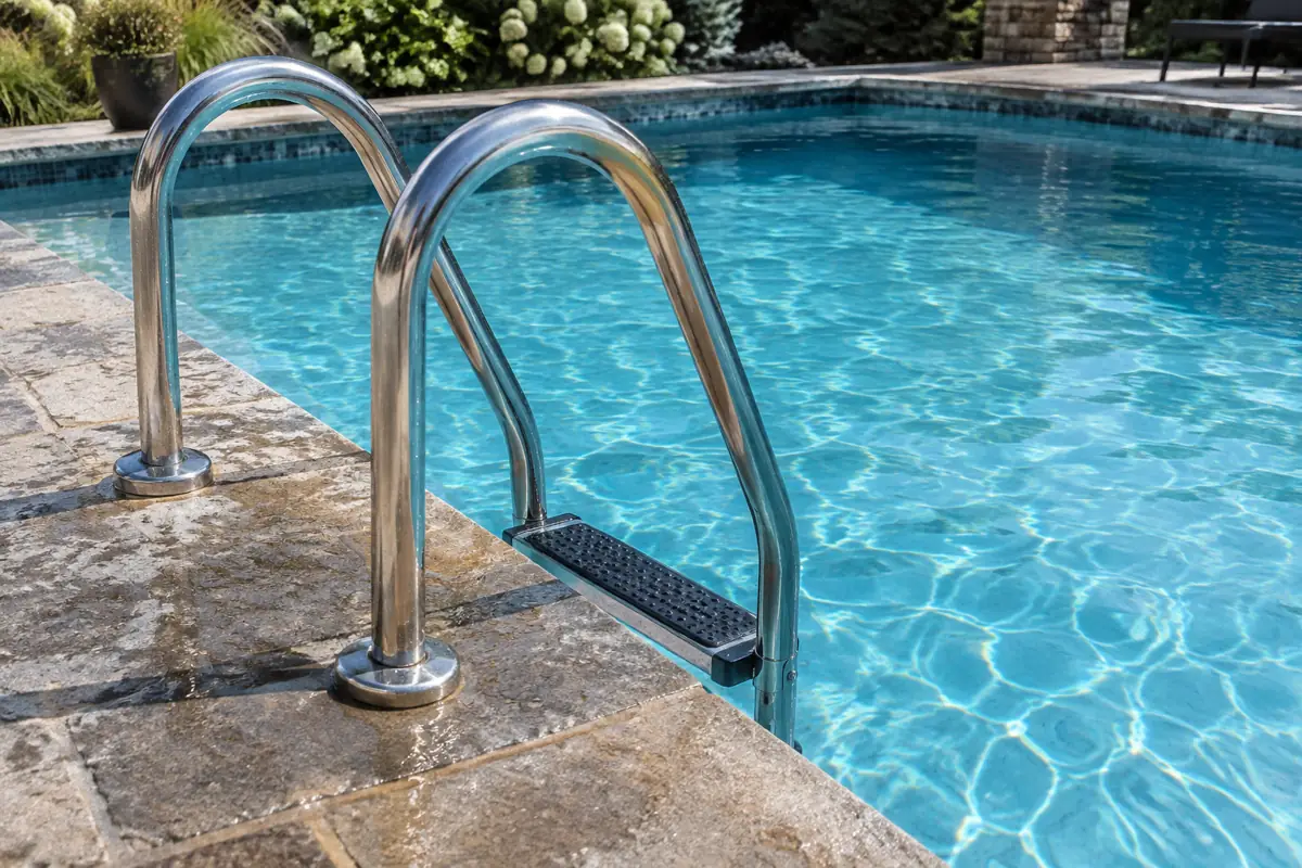 Ladders or steps appear in 52.7% of U.S. pool equipment injury narratives, 2022 to 2024.