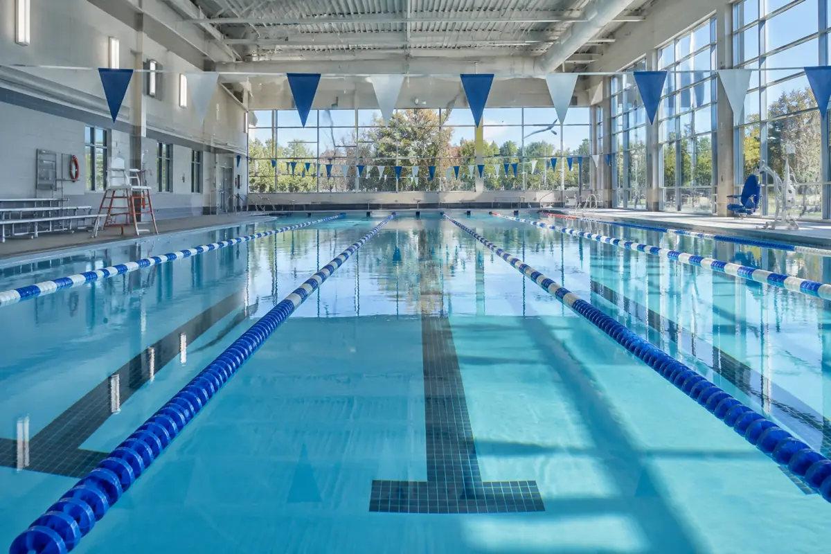 Lap lanes at a public pool. TPL counts only pools at least 4 ft deep.