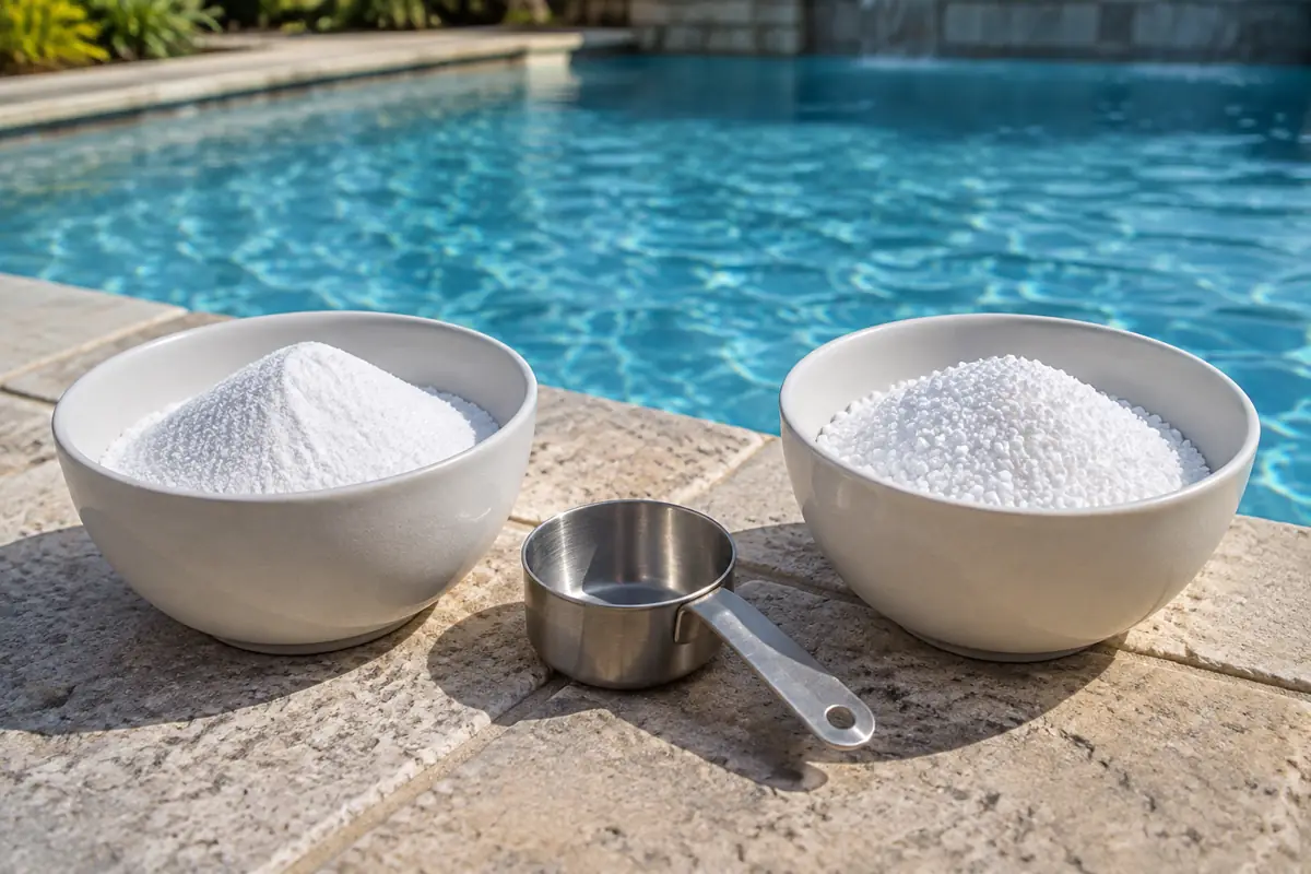 Soda ash and baking soda look alike but do different jobs: one moves pH, the other moves alkalinity.