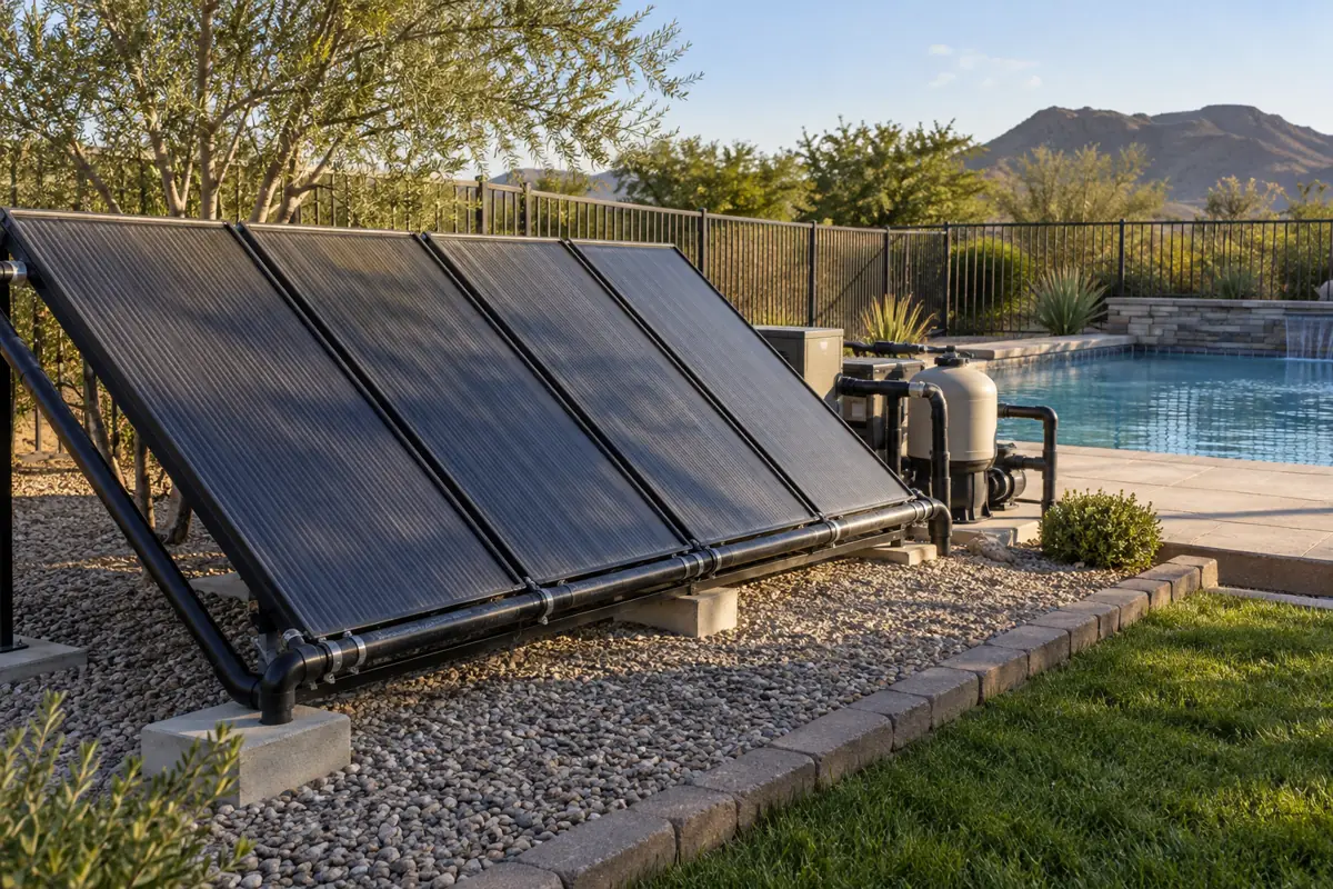 Ground-mounted collectors work where the roof is shaded or faces the wrong way.