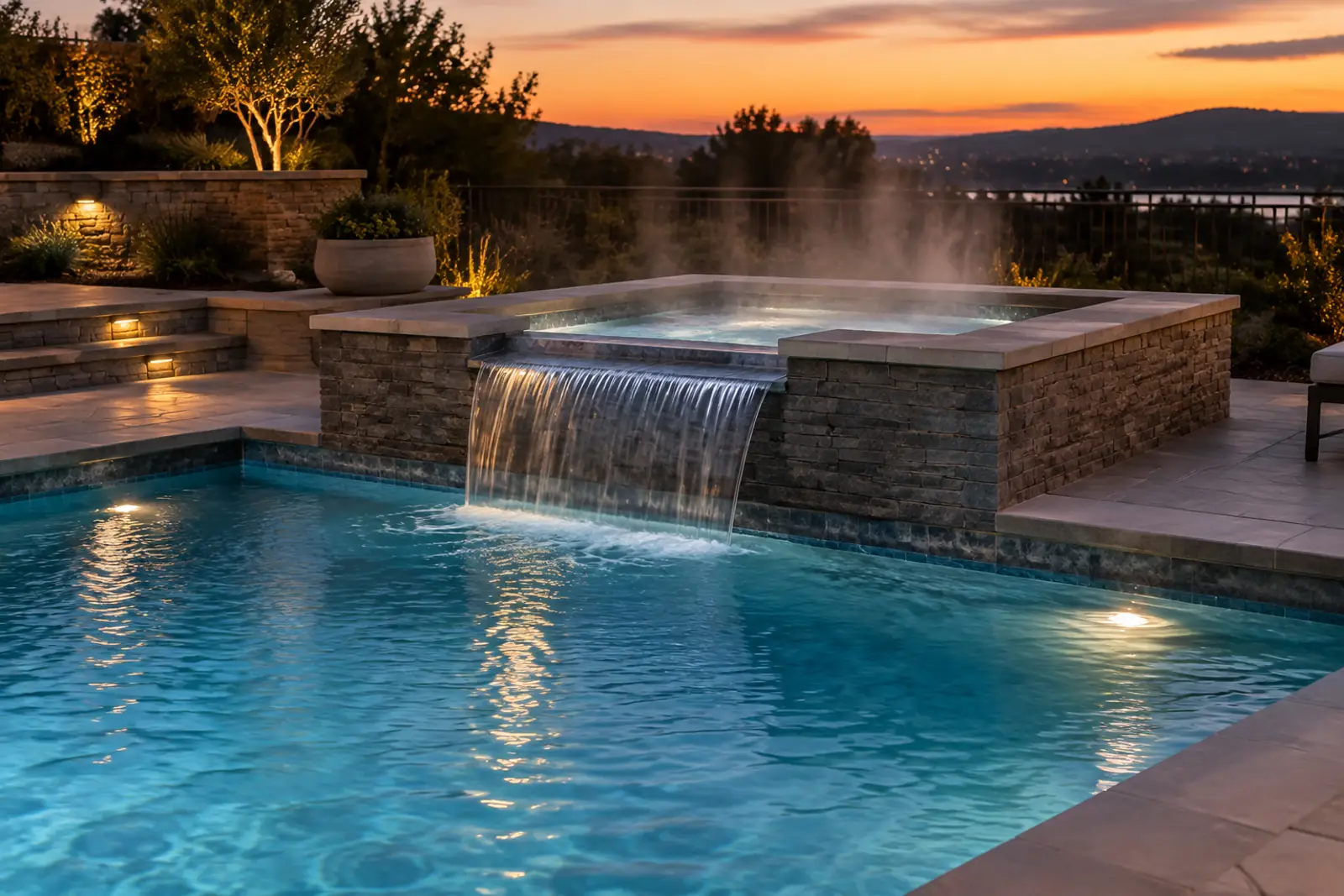 Spa Construction: Built-In Spas and Hot Tubs for Pools and Backyards
